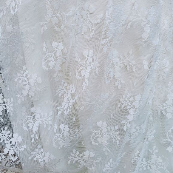 Vintage 90s y2k Scott McClintock White Lace Boho Prairie Cottagecore Midi Dress - Picture 5 of 9